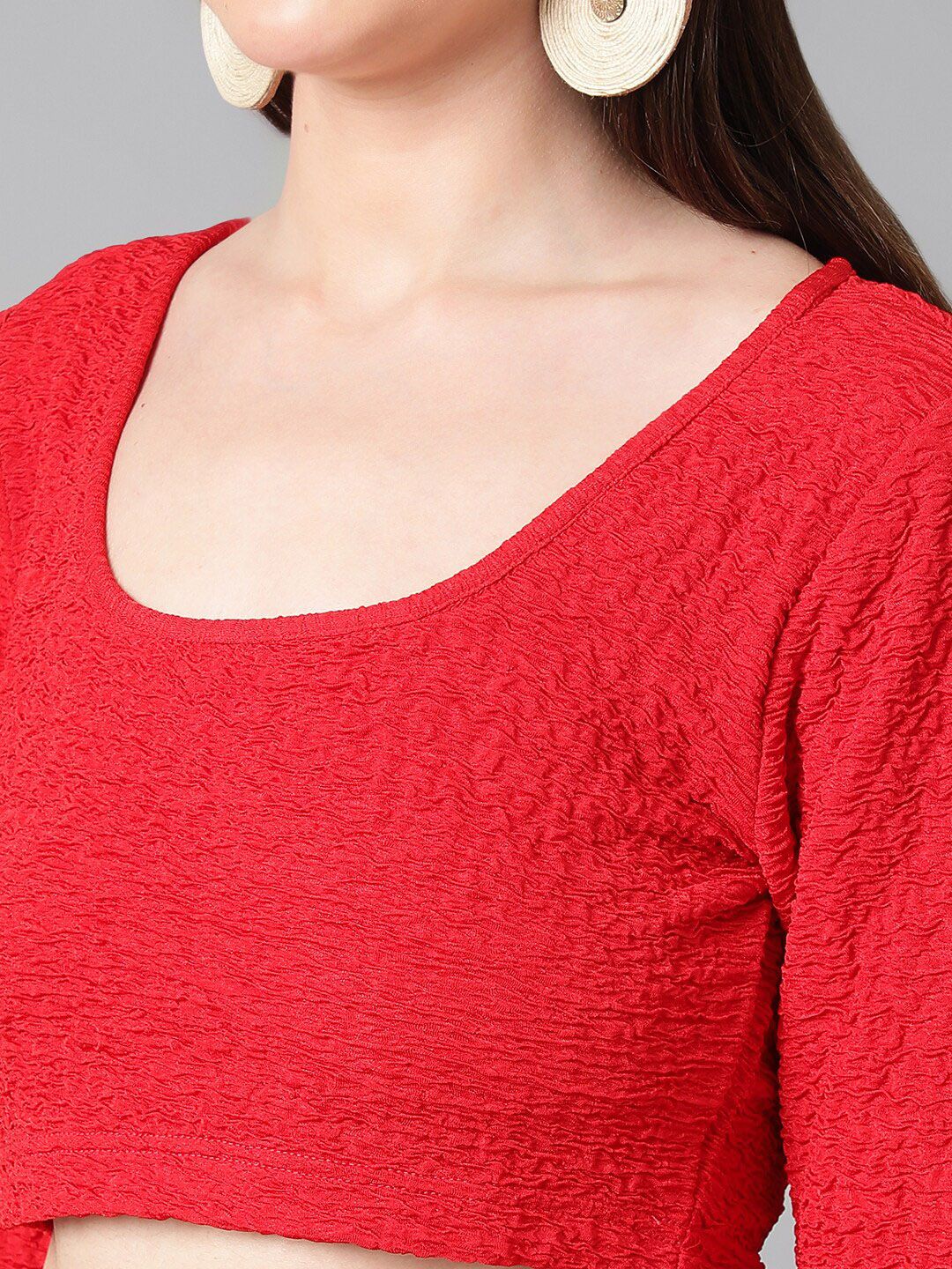 Kotty Long Sleeves Crop Top & Slip-On Skirt