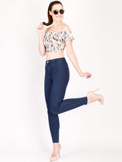 Kotty Women Blue Skinny Fit High-Rise Clean Look Stretchable Jeans