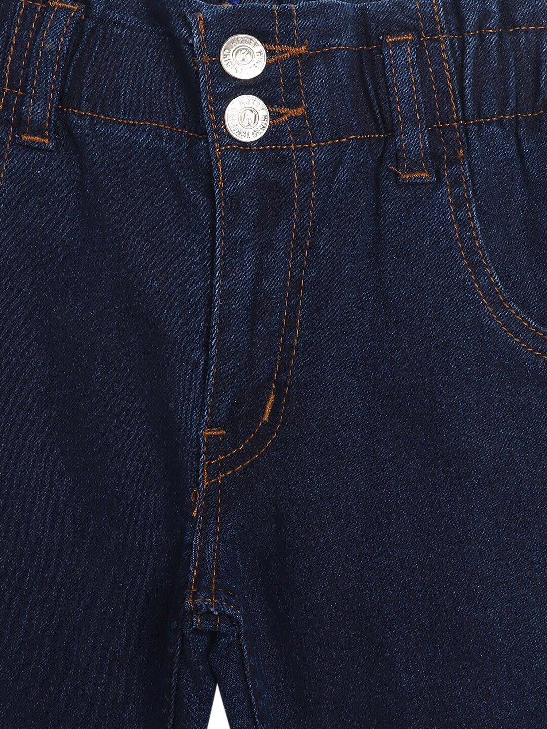 Kotty Girls Navy Blue Solid Mid Rise Jeans