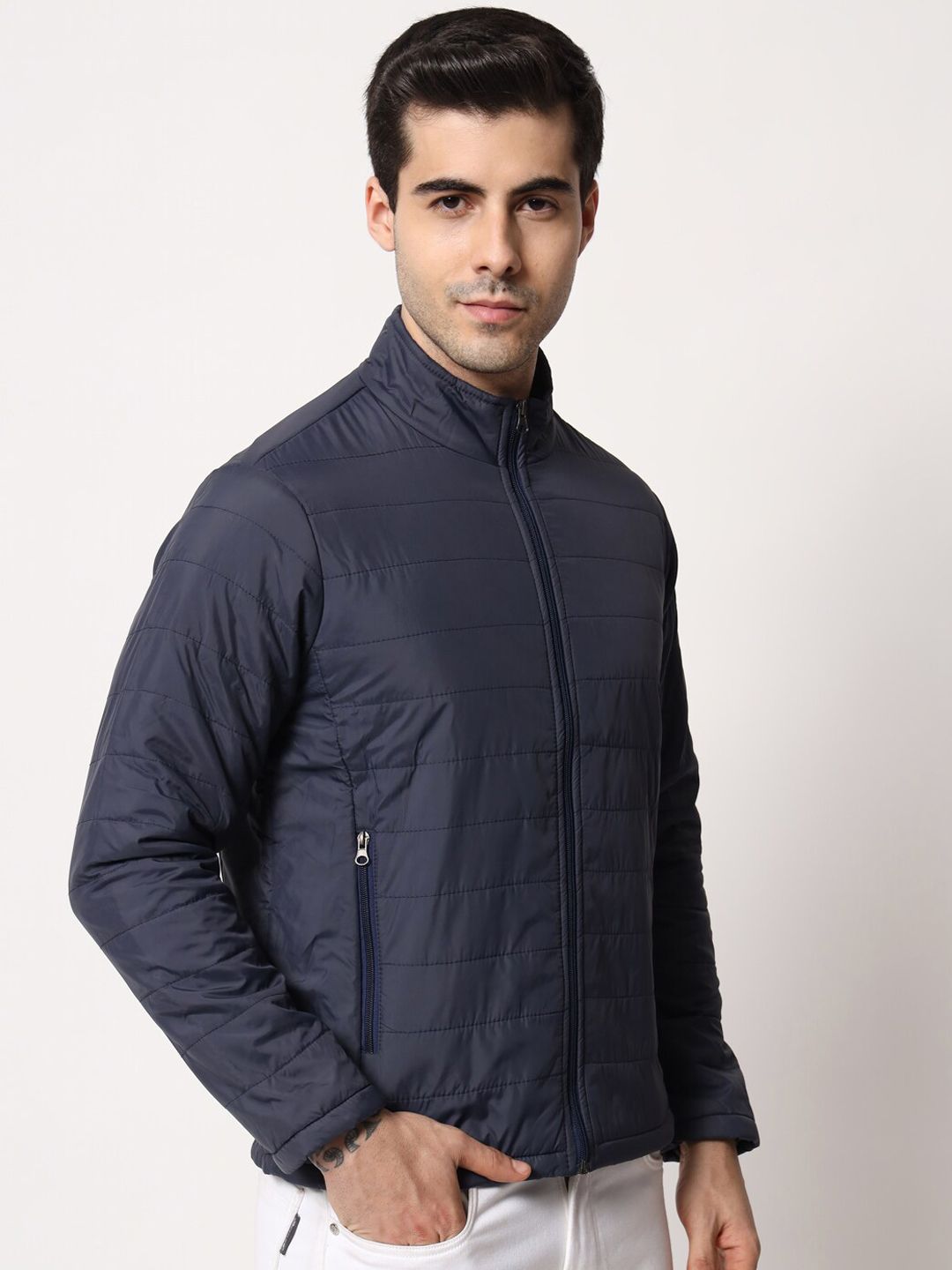Kotty Men Navy Blue Outdoor Padded Jacket
