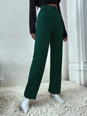 KOTTY BIZwear Women Relaxed Straight Fit High-Rise Easy Wash Trousers