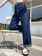 Kotty Women Straight Fit High-Rise Clean Look Stretchable Jeans