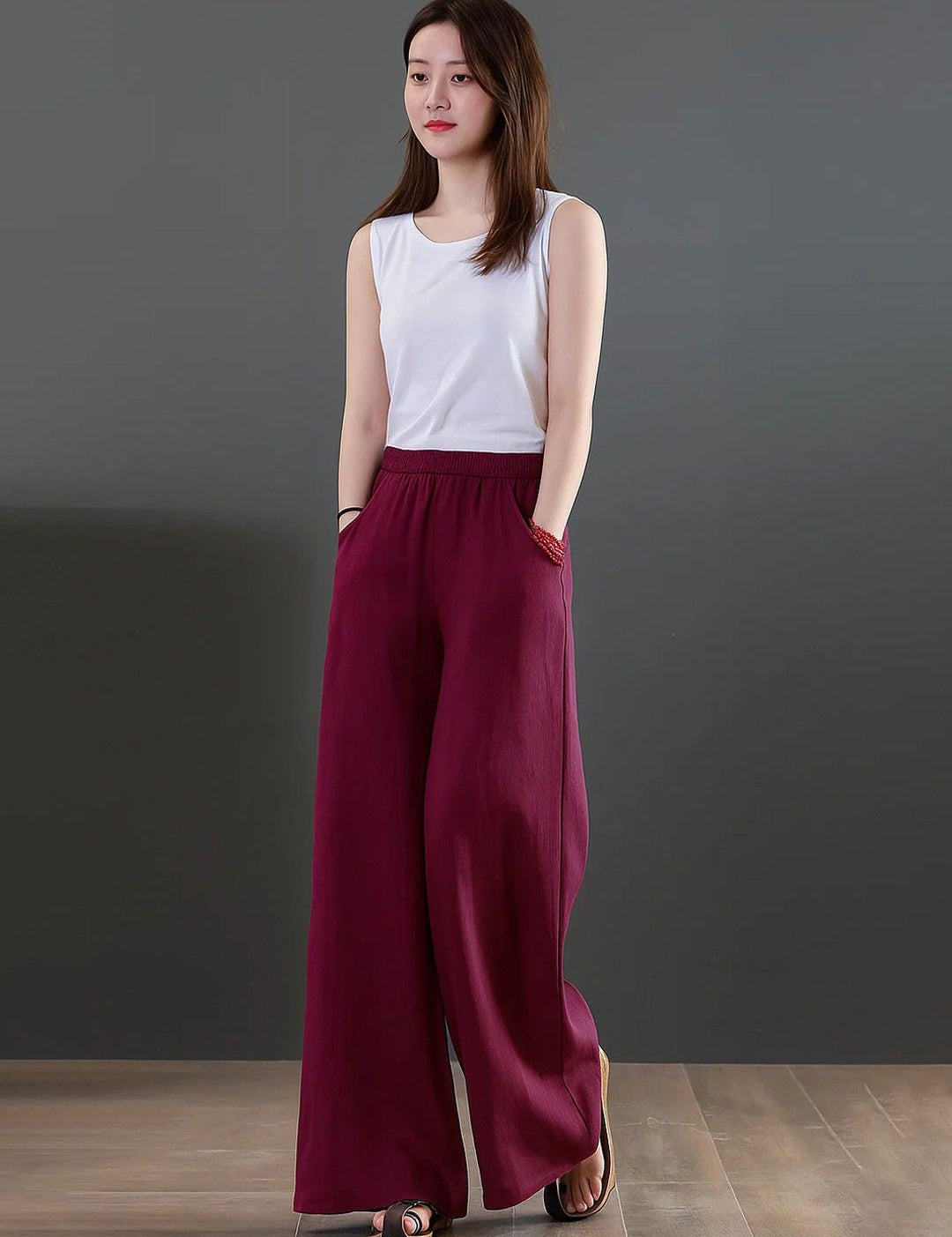 Kotty Women Solid Loose Fit High-Rise Trousers