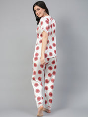 Kotty Floral Printed Satin Night Suit