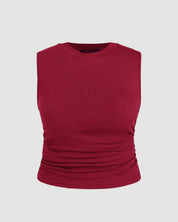 Plus Size Stylish Maroon Sleeveless Women’s Tops