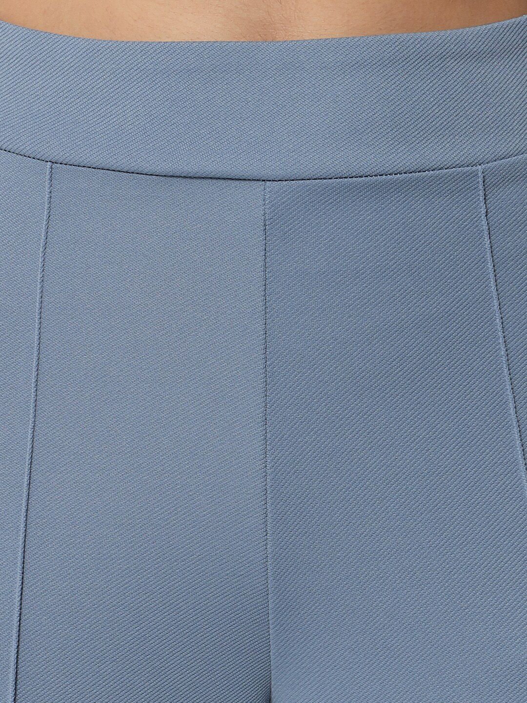 Kotty Women Blue Relaxed Straight Fit High-Rise Easy Wash Trouser