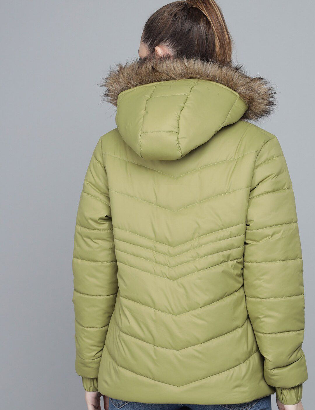 Kotty Women Green Lightweight Parka Jacket
