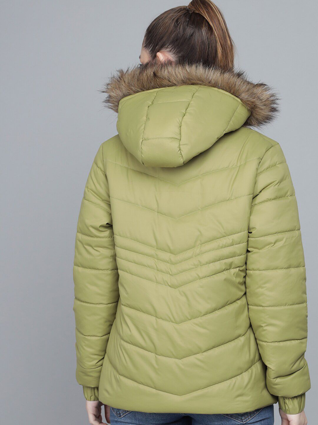 Kotty Women Green Lightweight Parka Jacket
