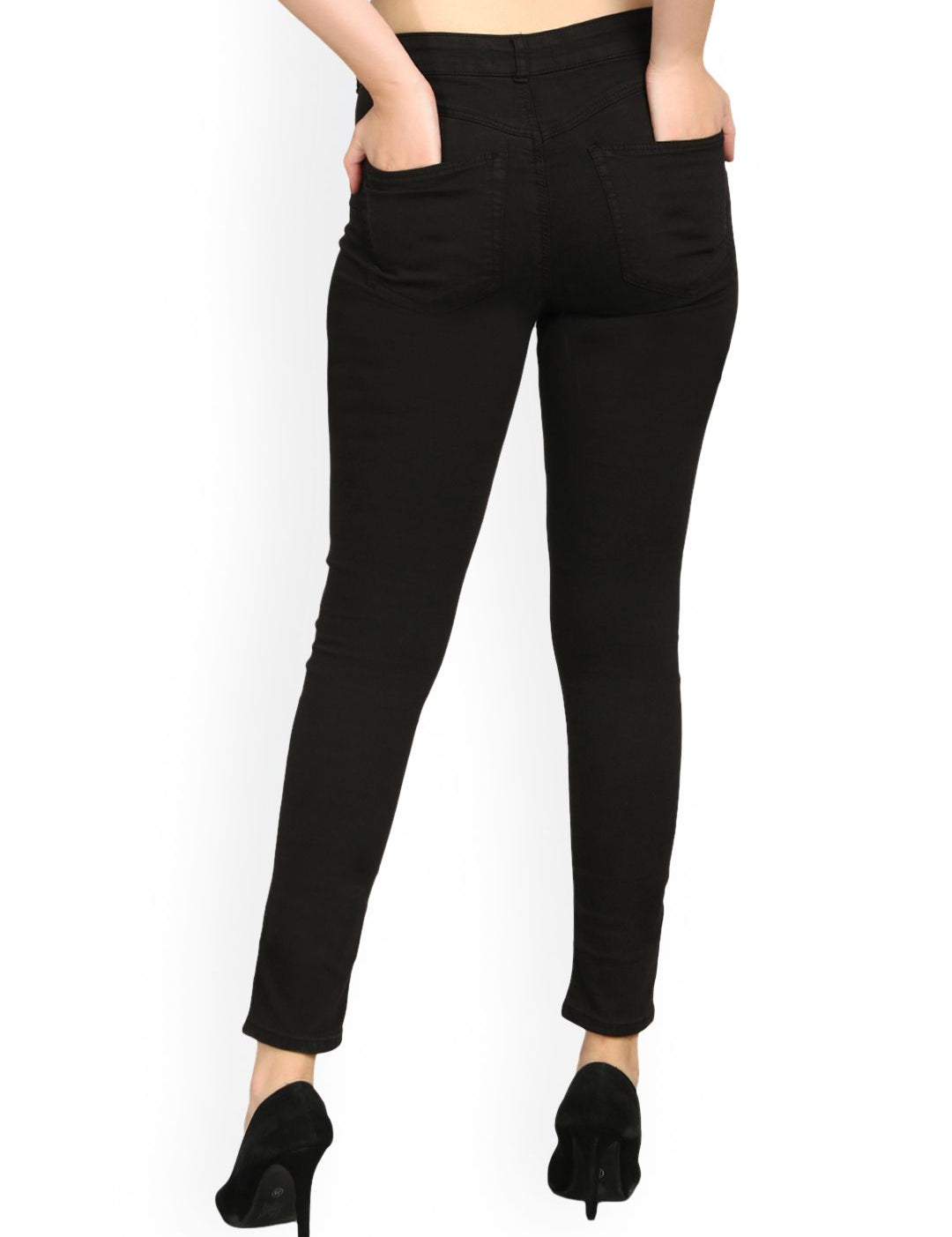 Kotty Women Black Skinny Fit High-Rise Clean Look Jeans