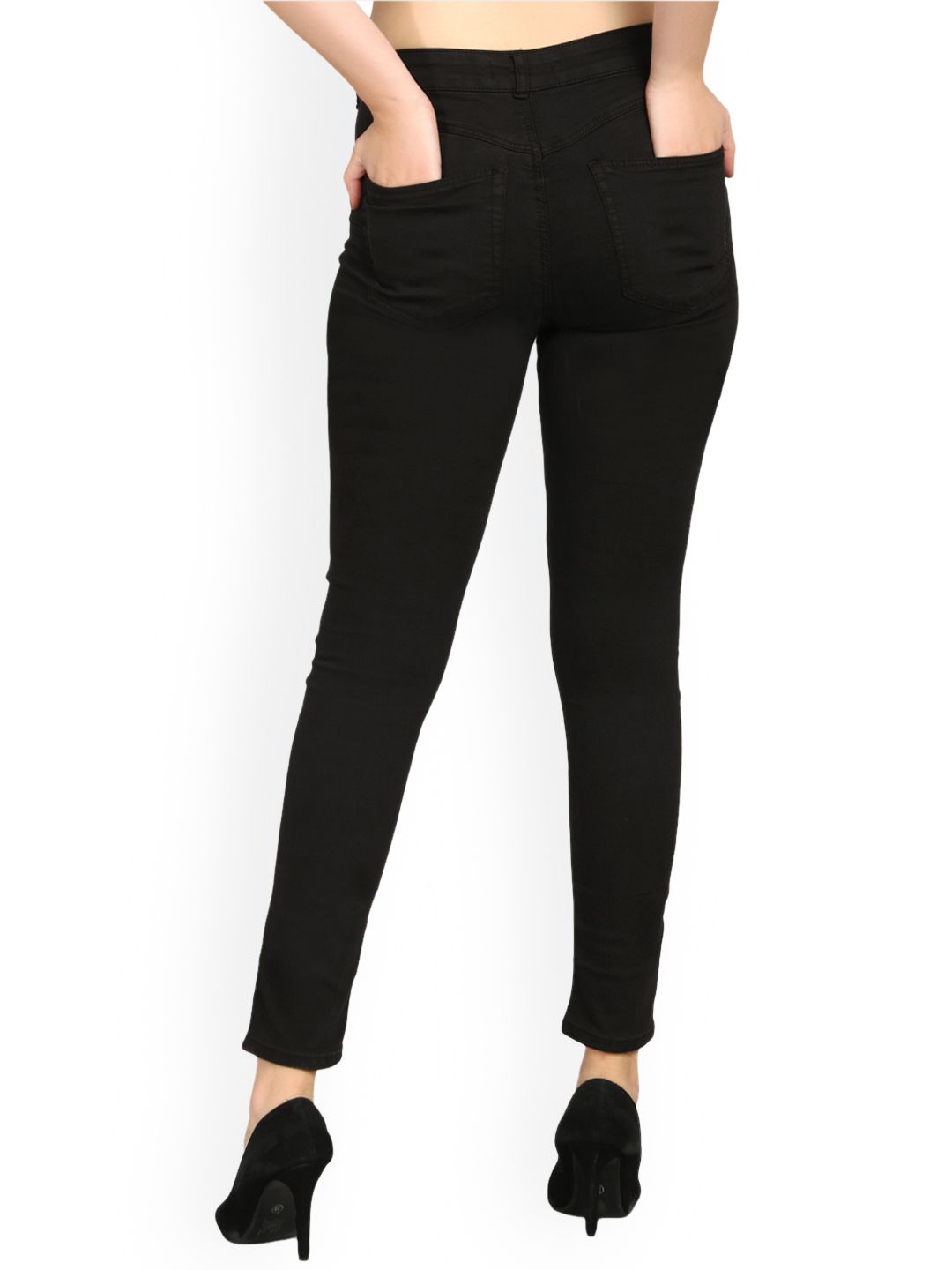 Kotty Women Black Skinny Fit High-Rise Clean Look Jeans