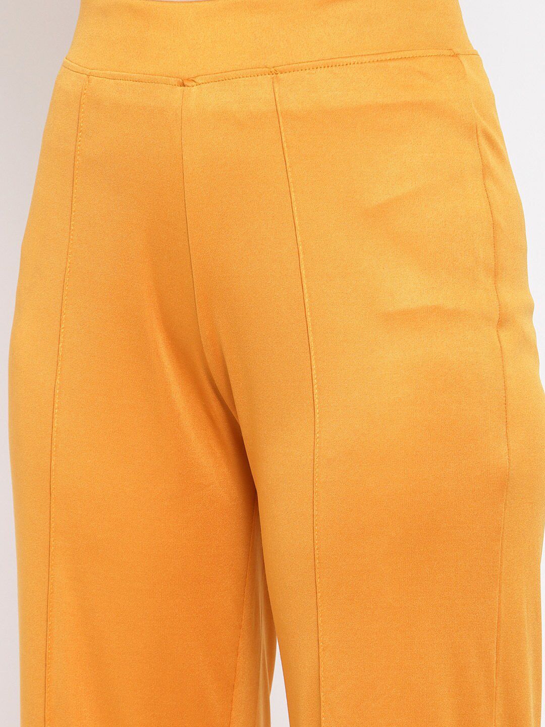 Kotty Women Yellow Flared High-Rise Parallel Trousers
