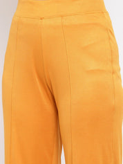 Kotty Women Yellow Flared High-Rise Parallel Trousers