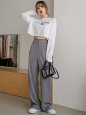 Kotty Women Straight Fit High-Rise Easy Wash Pleated Trousers