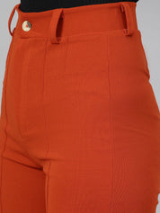 KOTTY BIZwear Women Relaxed Straight Leg Straight Fit High-Rise Easy Wash Trousers