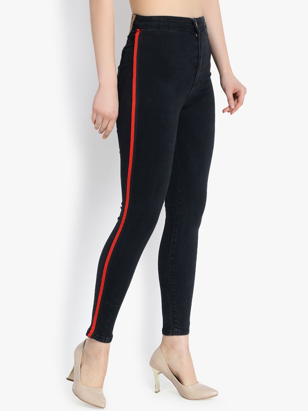 Kotty Women Black Skinny Fit High-Rise Clean Look Jeans