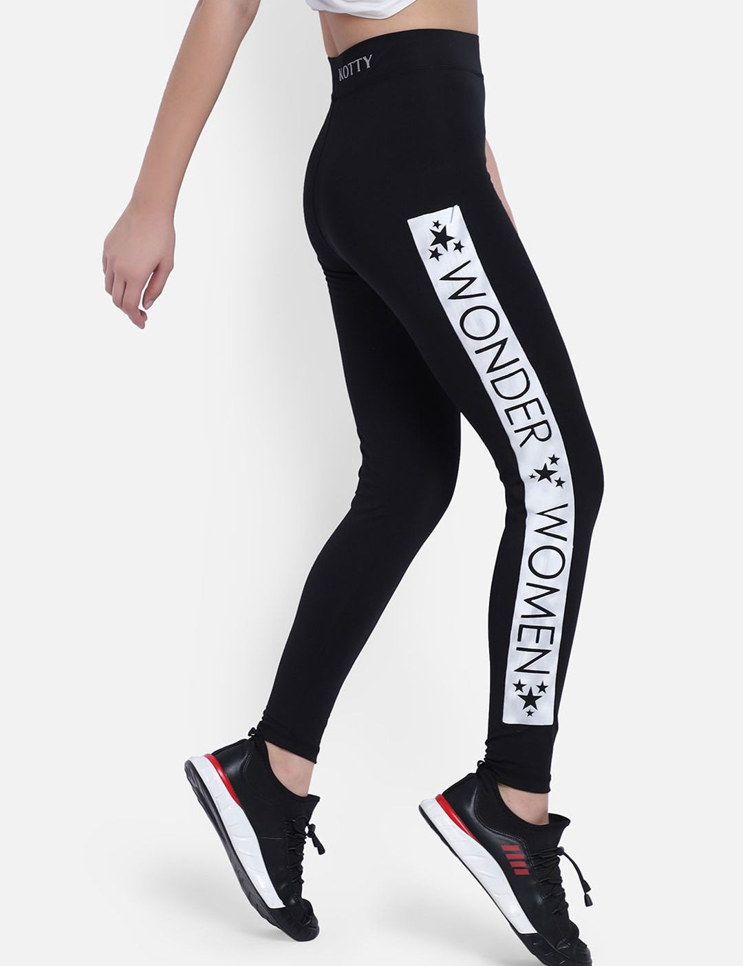 Kotty Women Black & White Printed Tights