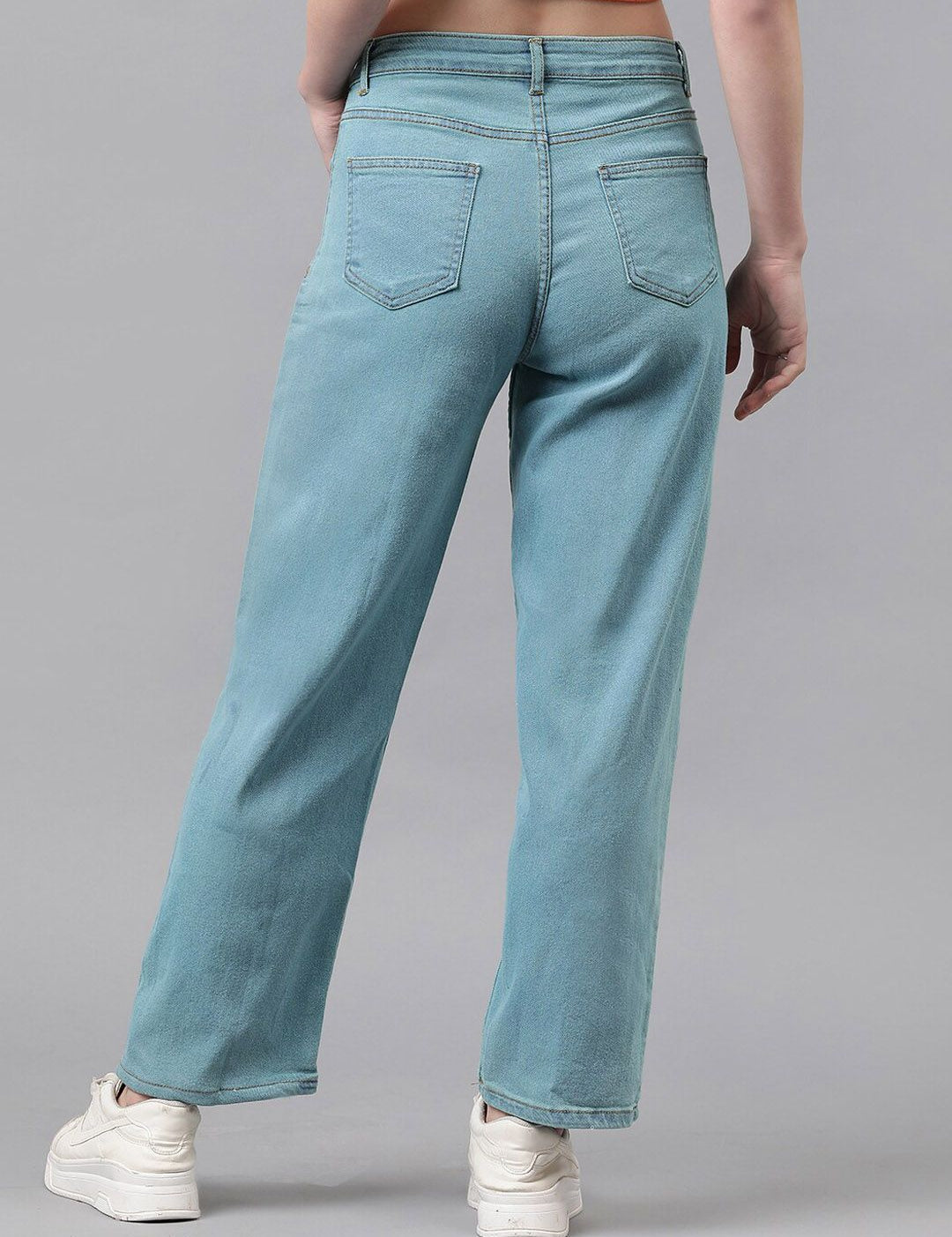 Kotty Women Blue Jean Straight Fit High-Rise Stretchable Jeans