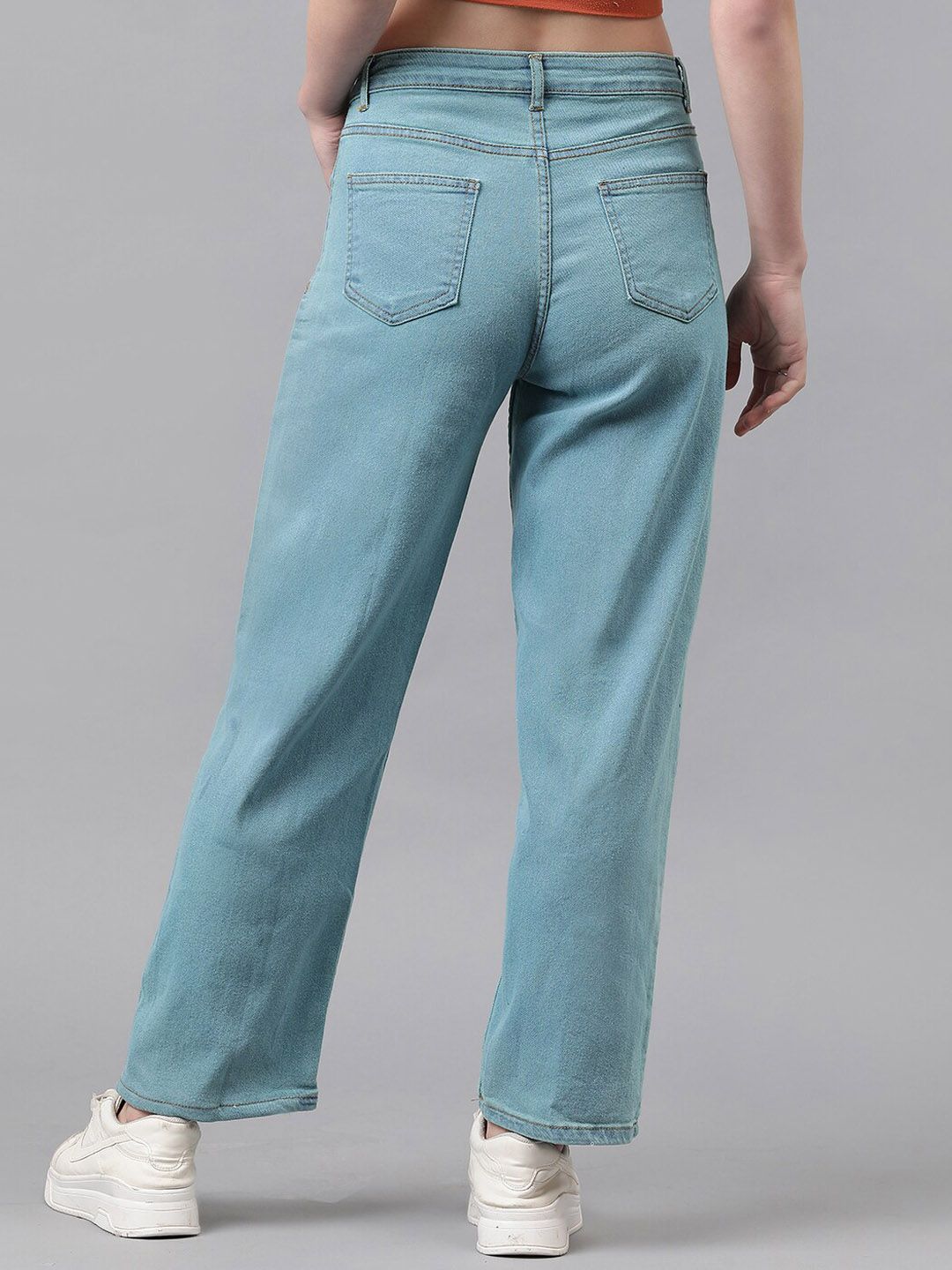 Kotty Women Blue Jean Straight Fit High-Rise Stretchable Jeans