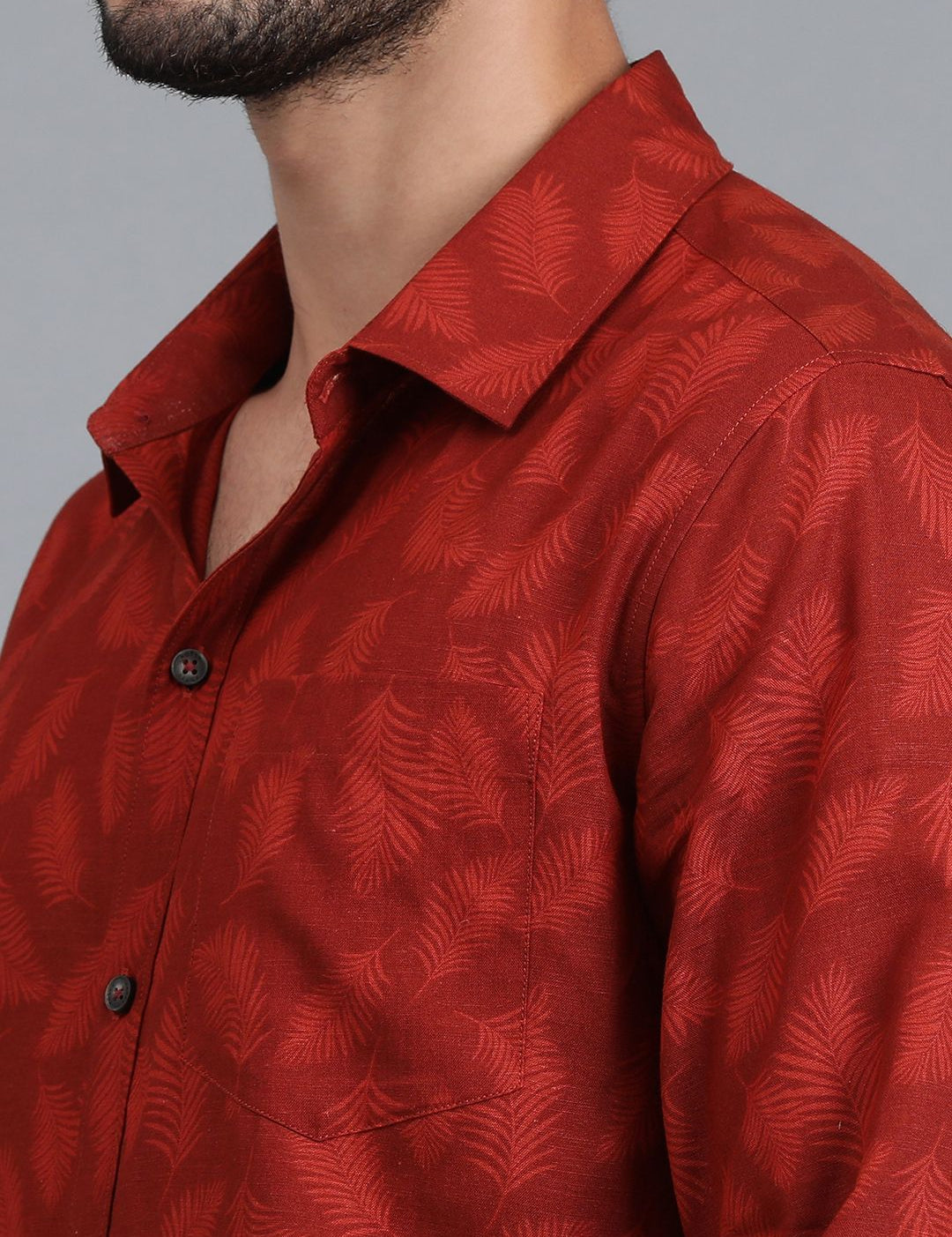 Kotty Men Spread Collar Tropical Printed Casual Shirt