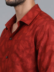 Kotty Men Spread Collar Tropical Printed Casual Shirt