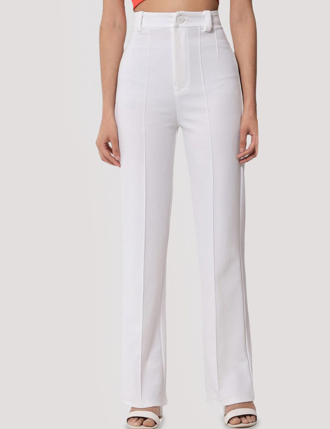 KOTTY BIZwear Women Relaxed Straight Leg Straight Fit High-Rise Easy Wash Trousers