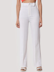 KOTTY BIZwear Women Relaxed Straight Leg Straight Fit High-Rise Easy Wash Trousers