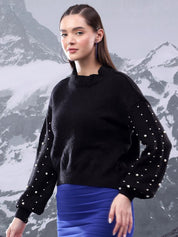 Kotty Women Embroidered Pullover with Embellished Detail