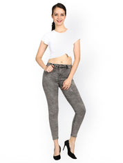 Kotty Women Grey Skinny Fit High-Rise Clean Look Stretchable Jeans