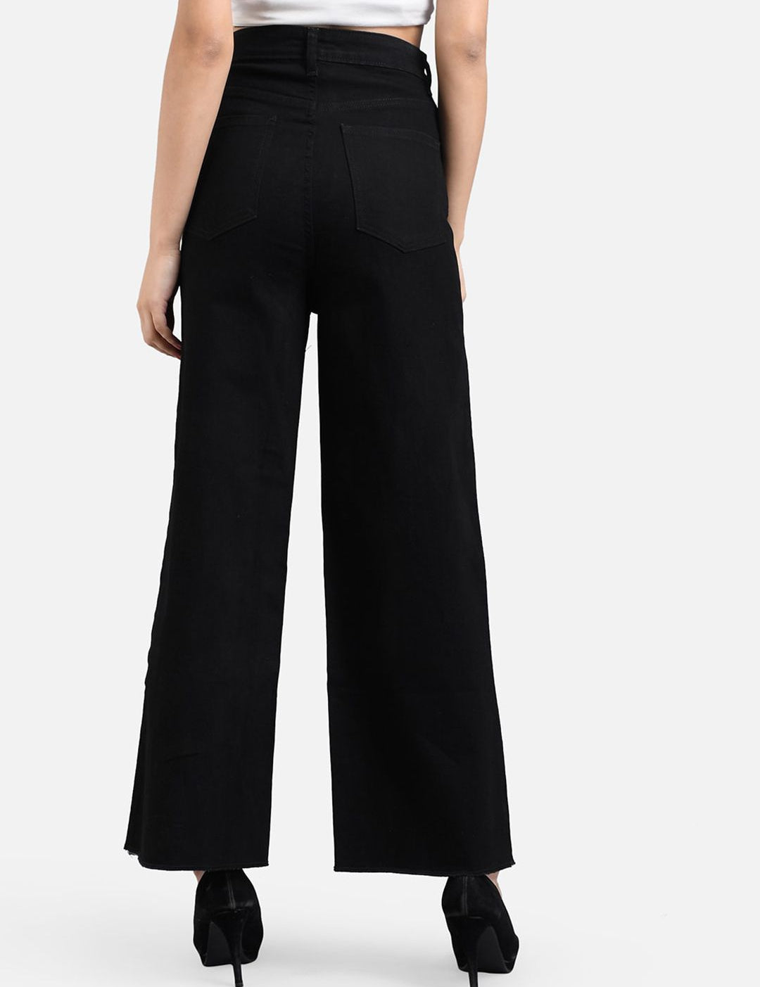 Kotty Women Flared High-Rise Cotton Lycra Stretchable Jeans