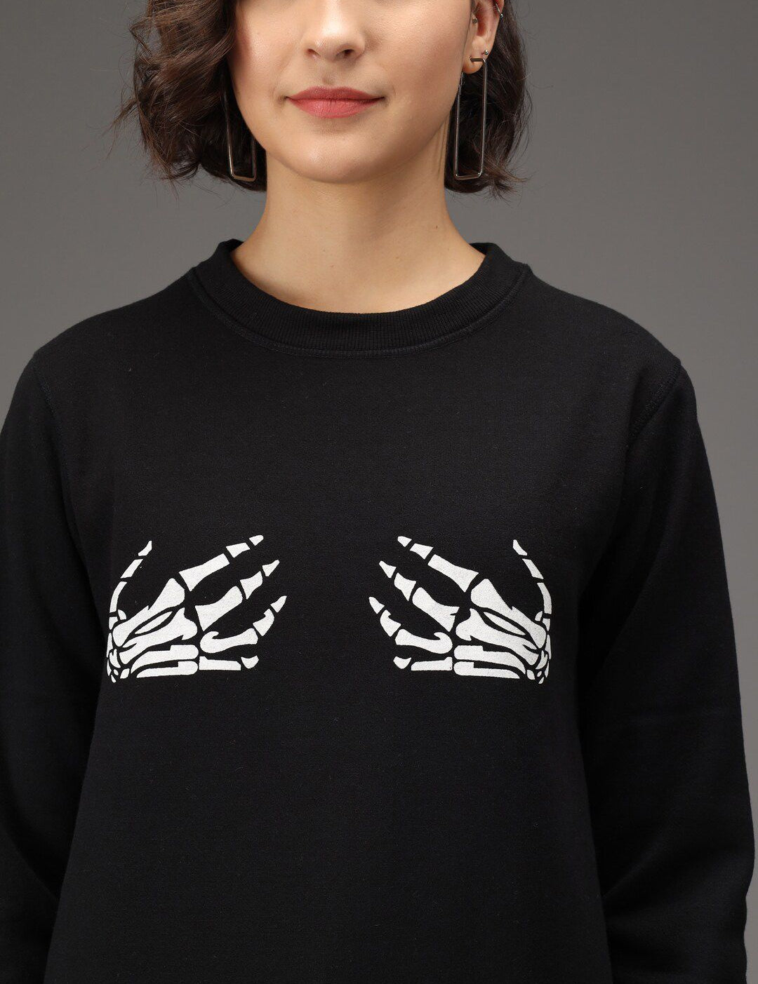 Kotty Women Black Printed Sweatshirt