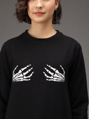 Kotty Women Black Printed Sweatshirt