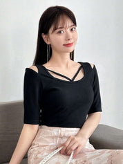 Kotty Women Solid Square Neck Top