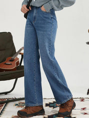 Kotty Women Jean Straight Fit High-Rise Light Fade Stretchable Jeans