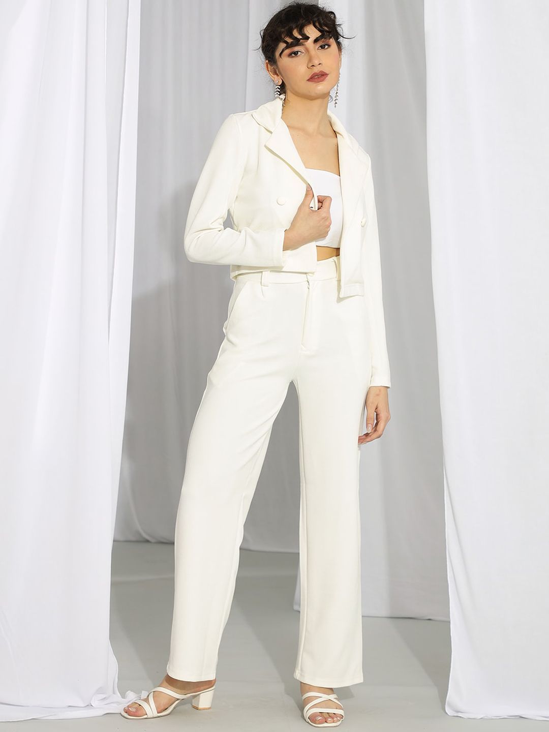 KOTTY BIZwear Basics Notched Lapel Collar Blazer With Trousers