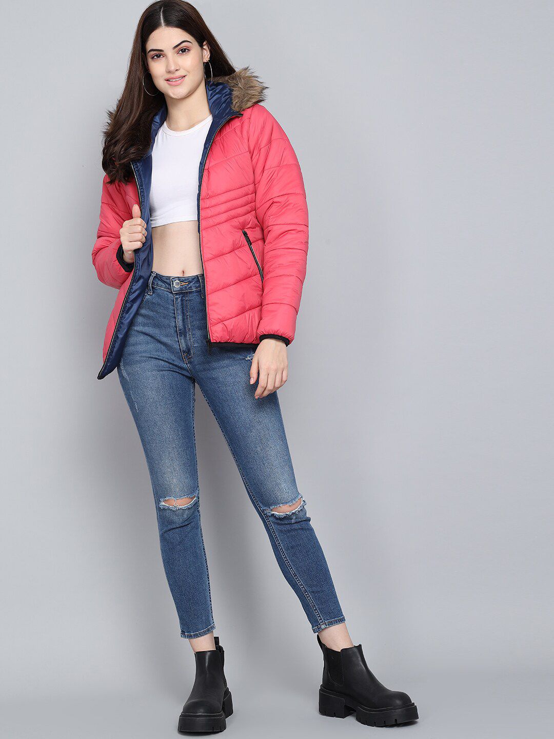 Kotty Women Pink Outdoor Padded Jacket
