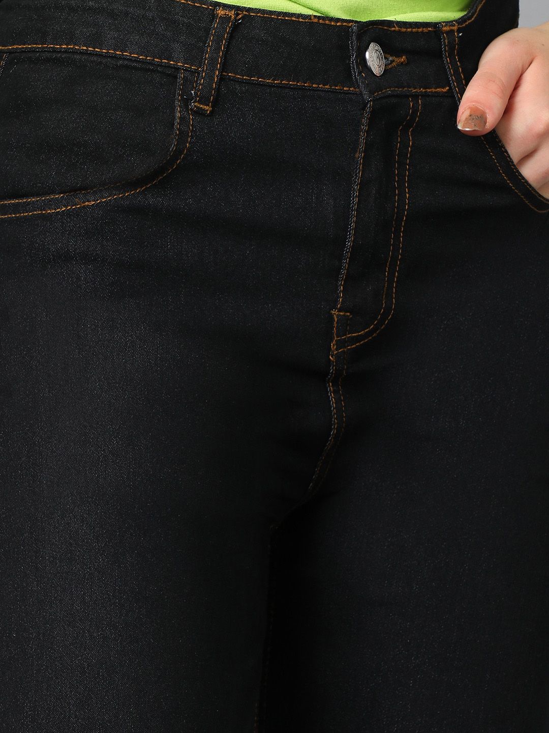 Kotty Women Jean Straight Fit High-Rise Slash Knee Cotton Stretchable Jeans