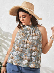 KOTTY Plus Size  Floral Printed Crepe Top