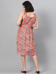 Kotty Ethnic Motifs Printed Fit & Flare Dress