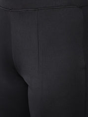 Kotty Women Black Solid Flared High-Rise Bootcut Trousers