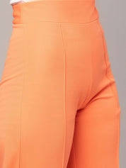 Kotty Women Relaxed Straight Leg Straight Fit High-Rise Trousers