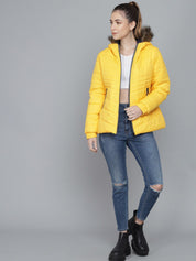 Kotty Women Yellow Hooded Puffer Jacket