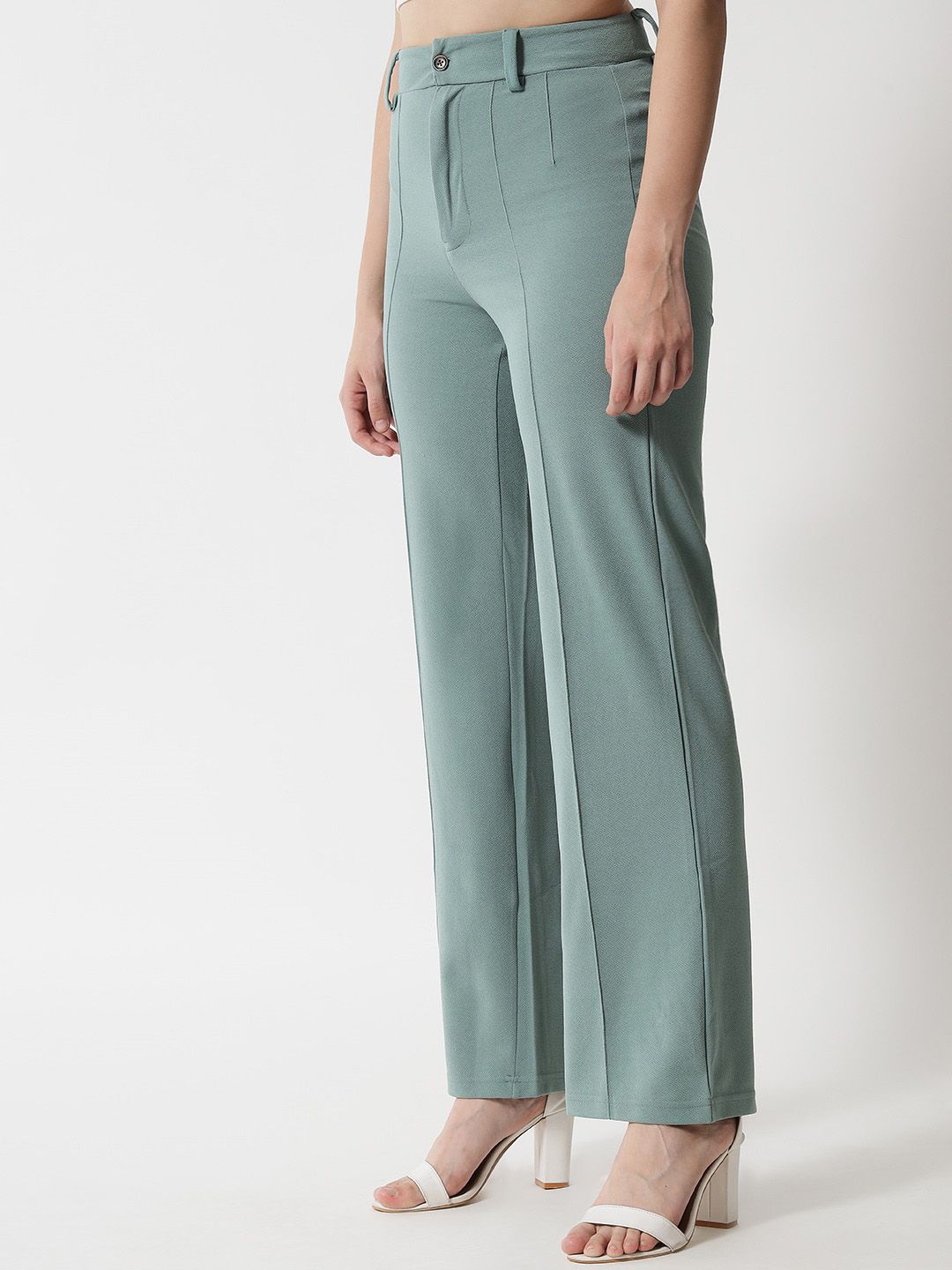 KOTTY BIZwear Women Pack Of 2 Straight Fit High-Rise Easy Wash Relaxed Parallel Trousers