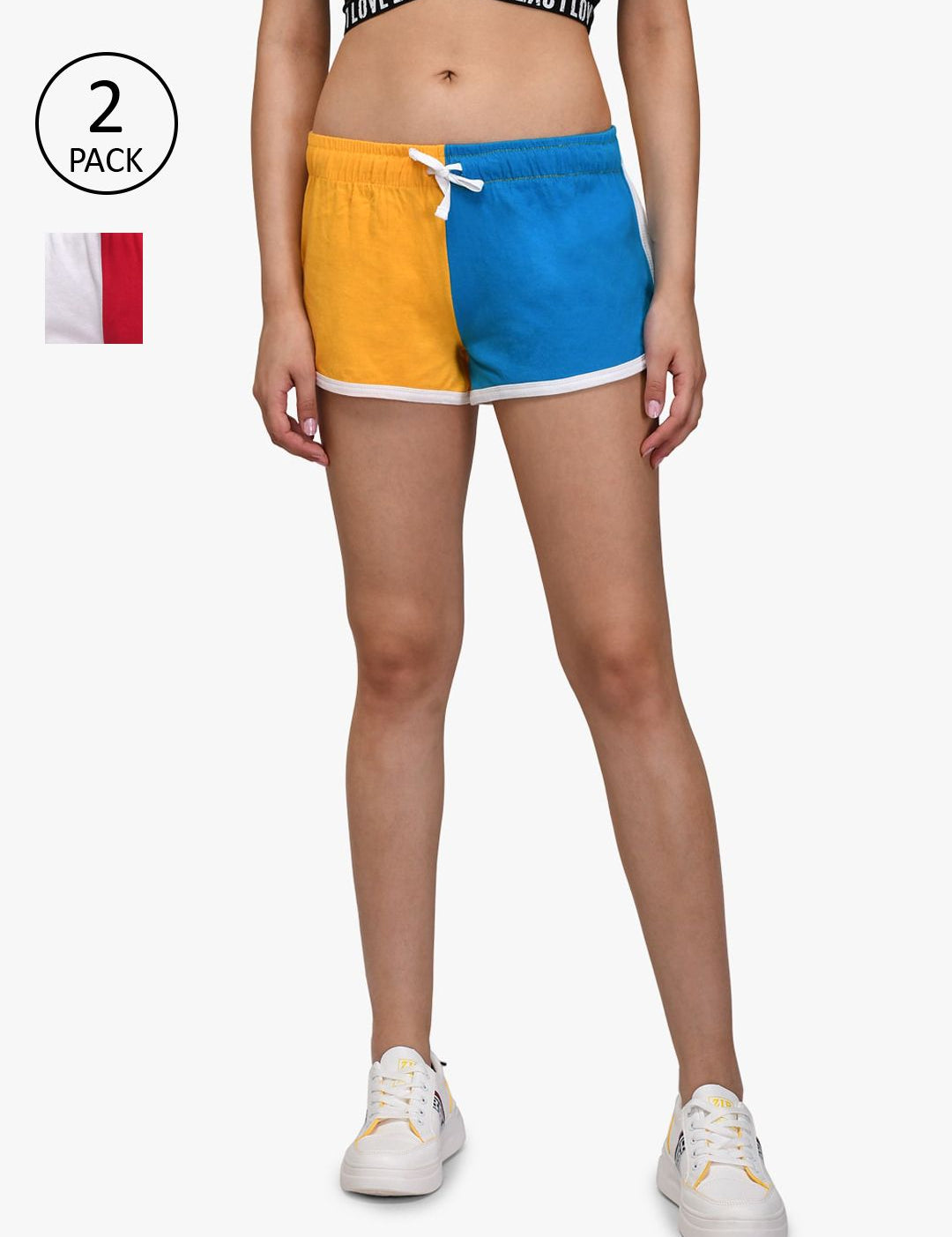 Kotty Women Pack of 2 Colourblocked Hot Pants