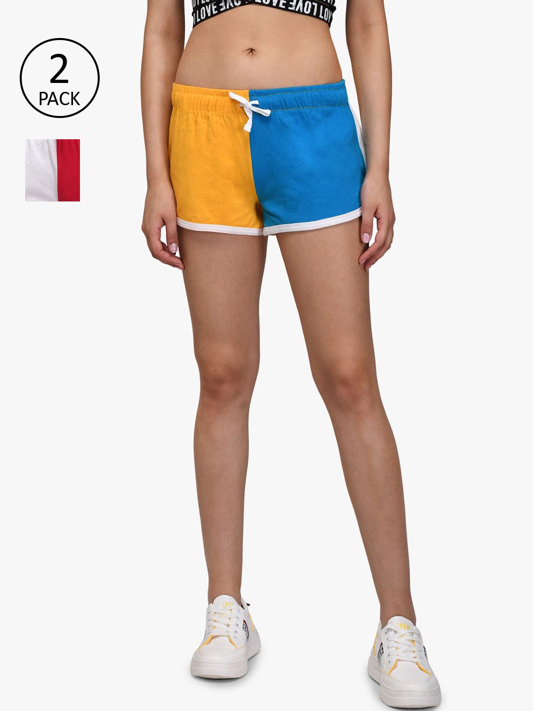 Kotty Women Pack of 2 Colourblocked Hot Pants