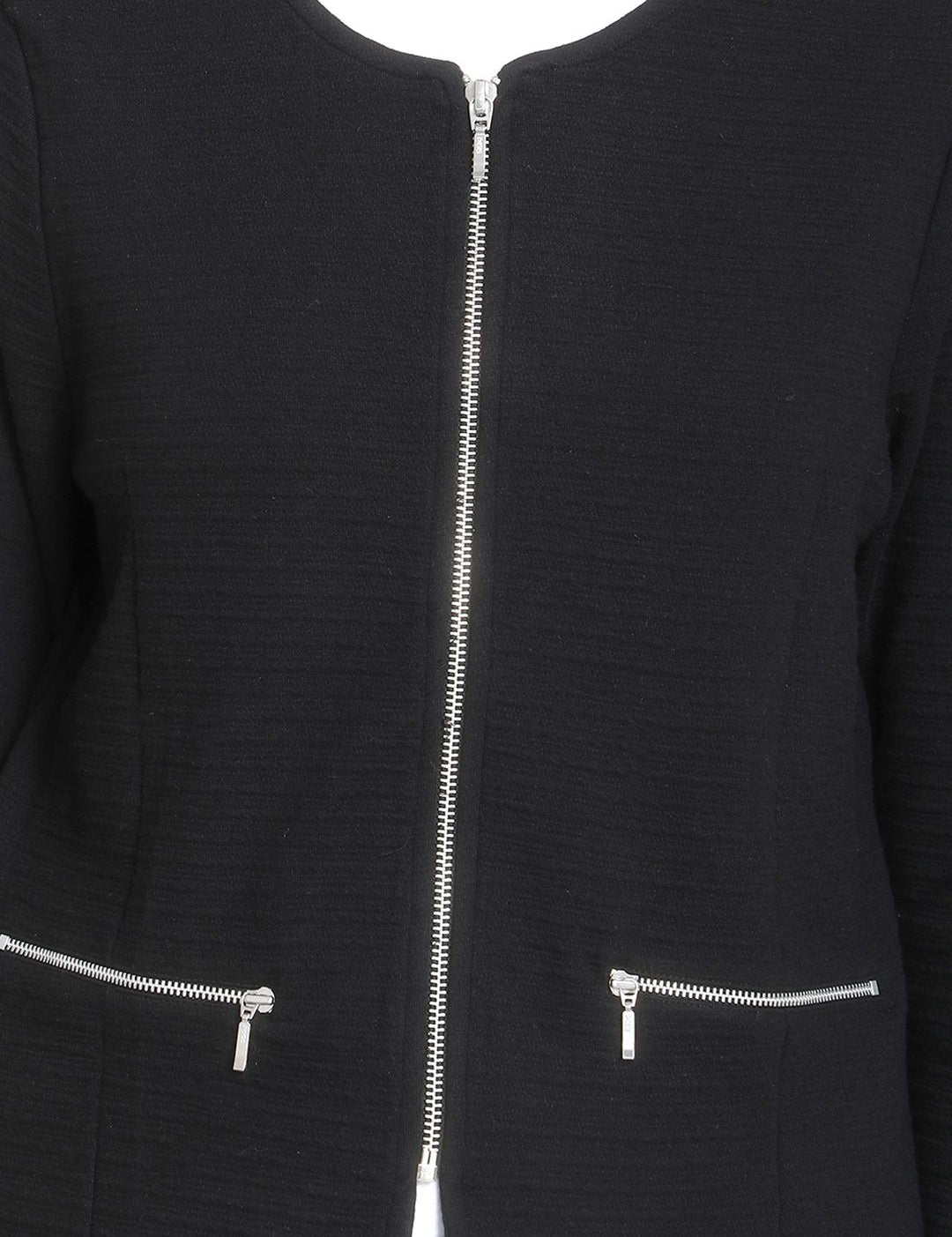 Kotty Women Black Self Design Lightweight Tailored Jacket