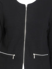 Kotty Women Black Self Design Lightweight Tailored Jacket