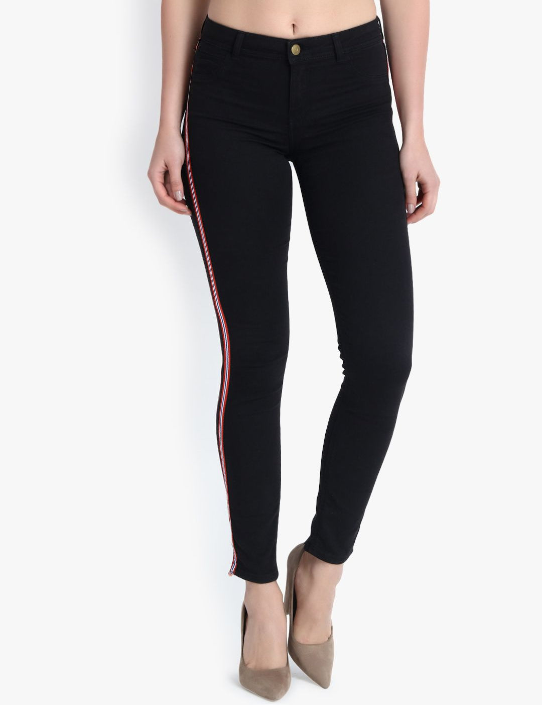 Kotty Women Black Skinny Fit High-Rise Clean Look Jeans