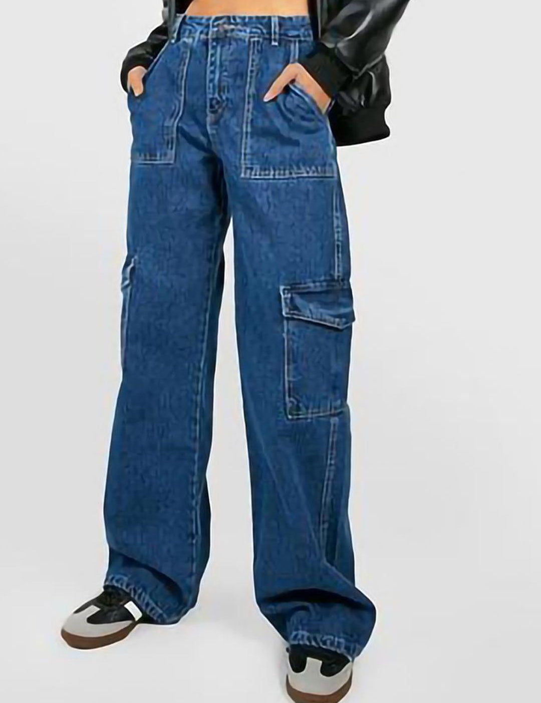 Kotty Women Blue Jean Straight Fit High Rise Clean Look Stretchable Jeans