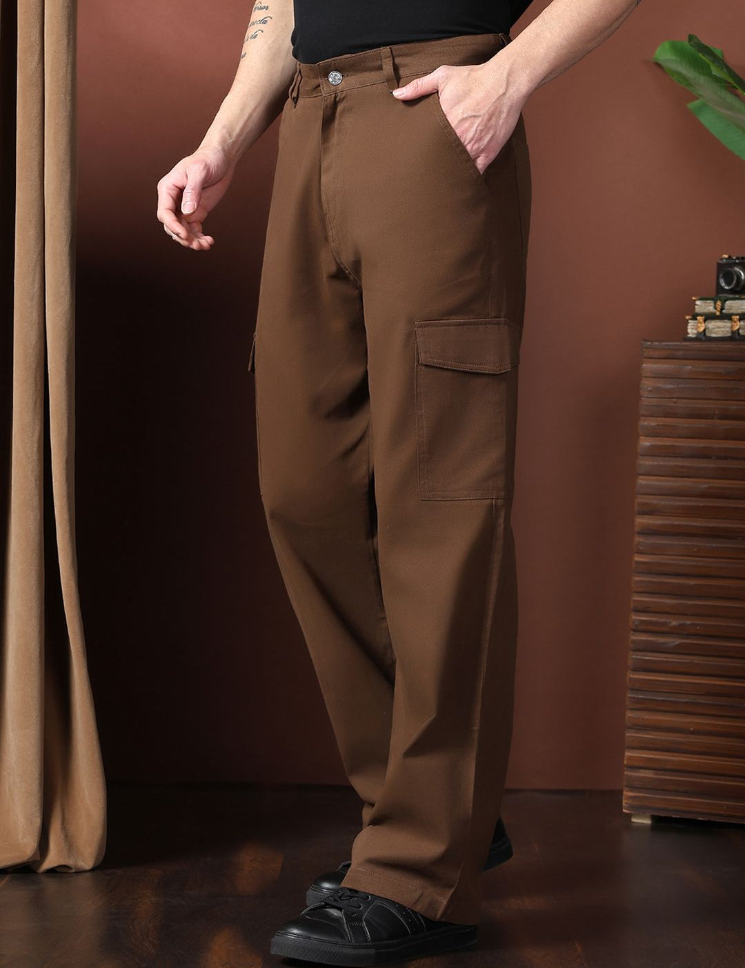 Kotty Men Relaxed Easy Wash Cargos Trousers