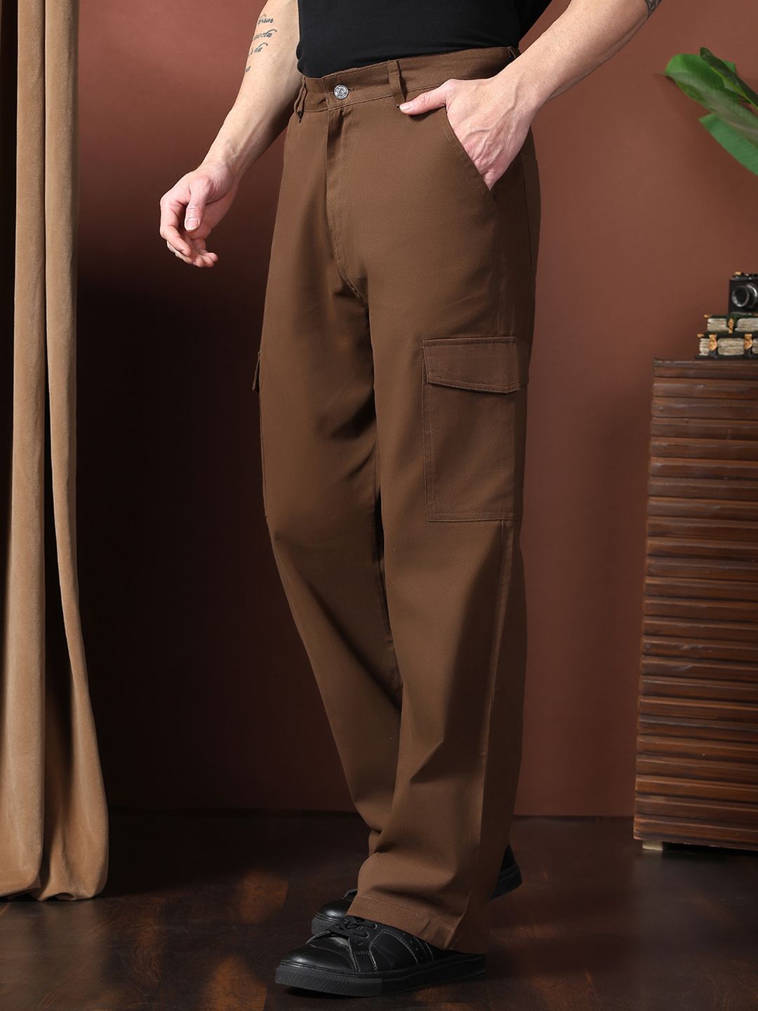 Kotty Men Relaxed Easy Wash Cargos Trousers